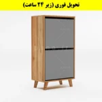 جاکفشی داشبوردی دو درب طرح ایکیا – طول 50 (تحویل فوری) طوسی گردویی