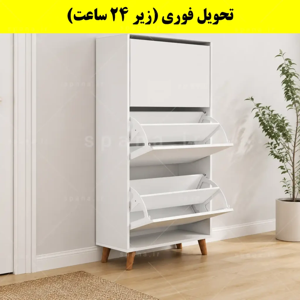جاکفشی داشبوردی سه درب طرح ایکیا – طول 70 (تحویل فوری) سفید