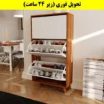 جاکفشی داشبوردی سه درب طرح ایکیا – طول 70 (تحویل فوری) سفید گردویی