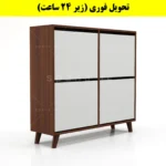 جاکفشی داشبوردی چهار درب طرح ایکیا – طول 100 (تحویل فوری) سفید فندوقی