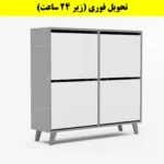 جاکفشی داشبوردی چهار درب طرح ایکیا – طول 100 (تحویل فوری) سفید طوسی