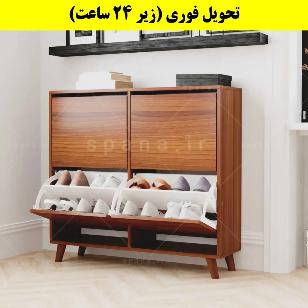 جاکفشی داشبوردی چهار درب طرح ایکیا – طول 100 (تحویل فوری) فندوقی