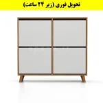 جاکفشی داشبوردی چهار درب طرح ایکیا – طول 100 (تحویل فوری) سفید گردویی