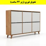 جاکفشی داشبوردی شش درب طرح ایکیا – طول 150 (تحویل فوری) سفید گردویی