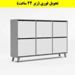 جاکفشی داشبوردی شش درب طرح ایکیا – طول 150 (تحویل فوری) سفید طوسی