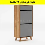 جاکفشی داشبوردی دو درب کشودار طرح ایکیا – طول 50 (تحویل فوری) طوسی گردویی