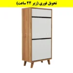 جاکفشی داشبوردی دو درب کشودار طرح ایکیا – طول 50 (تحویل فوری) سفید گردویی