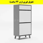 جاکفشی داشبوردی دو درب کشودار طرح ایکیا – طول 50 (تحویل فوری) سفید طوسی