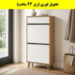 جاکفشی داشبوردی دو درب کشودار طرح ایکیا – طول 50 (تحویل فوری) سفید گردویی