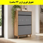 جاکفشی داشبوردی دو درب کشودار طرح ایکیا – طول 70 (تحویل فوری) طوسی گردویی