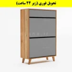 جاکفشی داشبوردی دو درب کشودار طرح ایکیا – طول 70 (تحویل فوری) طوسی گردویی
