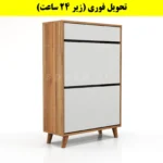 جاکفشی داشبوردی دو درب کشودار طرح ایکیا – طول 70 (تحویل فوری) سفید گردویی