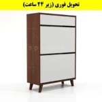 جاکفشی داشبوردی دو درب کشودار طرح ایکیا – طول 70 (تحویل فوری) سفید فندوقی