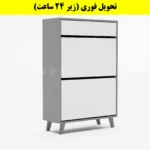 جاکفشی داشبوردی دو درب کشودار طرح ایکیا – طول 70 (تحویل فوری) سفید طوسی