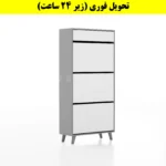 جاکفشی داشبوردی سه درب کشودار طرح ایکیا – طول 70 (تحویل فوری) سفید طوسی