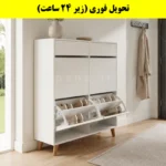 جاکفشی داشبوردی چهار درب کشودار طرح ایکیا – طول 100 (تحویل فوری) سفید
