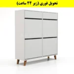 جاکفشی داشبوردی چهار درب کشودار طرح ایکیا – طول 100 (تحویل فوری) سفید