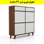 جاکفشی داشبوردی چهار درب کشودار طرح ایکیا – طول 100 (تحویل فوری) سفید فندوقی