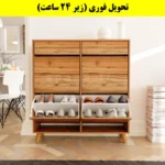 جاکفشی داشبوردی چهار درب کشودار طرح ایکیا – طول 100 (تحویل فوری) گردویی