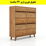 جاکفشی داشبوردی چهار درب کشودار طرح ایکیا – طول 100 (تحویل فوری) گردویی