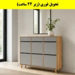 جاکفشی داشبوردی شش درب کشودار طرح ایکیا – طول 150 (تحویل فوری) طوسی گردویی