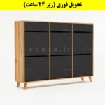 جاکفشی داشبوردی شش درب کشودار طرح ایکیا – طول 150 (تحویل فوری) نوک مدادی گردویی