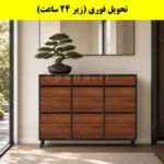جاکفشی داشبوردی شش درب کشودار طرح ایکیا – طول 150 (تحویل فوری) فندوقی نوک مدادی