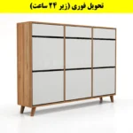 جاکفشی داشبوردی شش درب کشودار طرح ایکیا – طول 150 (تحویل فوری) سفید گردویی