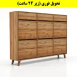 جاکفشی داشبوردی شش درب کشودار طرح ایکیا – طول 150 (تحویل فوری) گردویی