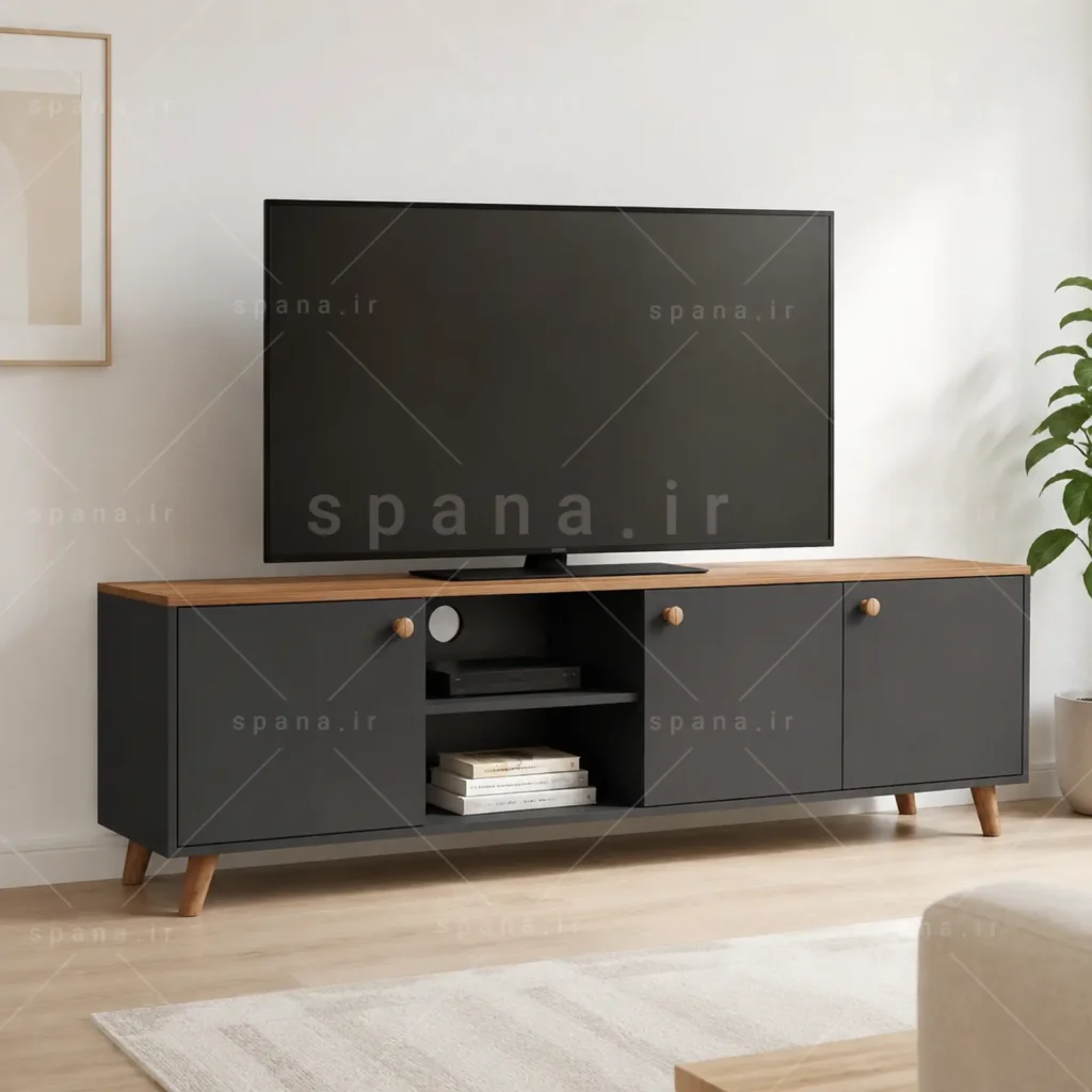 میز تلویزیون کد 103 نوک مدادی گردویی