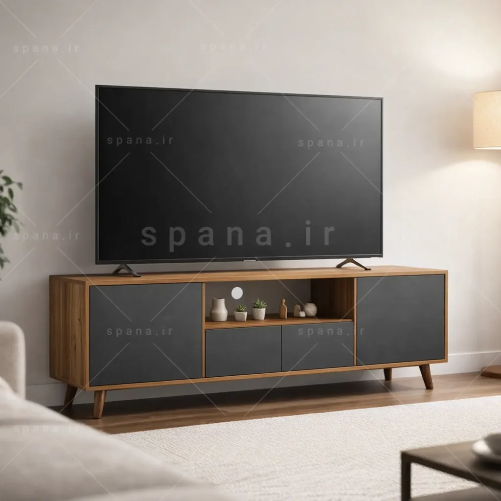 میز تلویزیون کد 104 نوک مدادی گردویی
