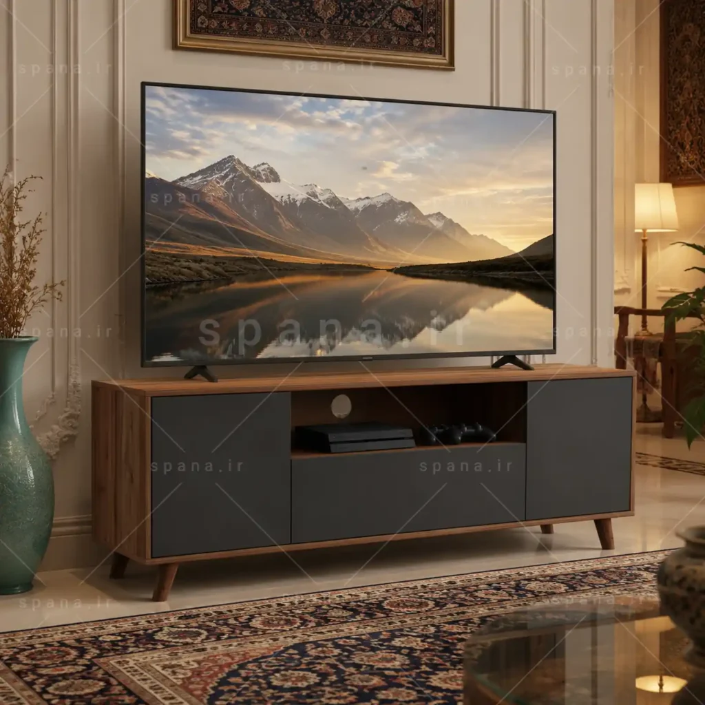 میز تلویزیون کد 105 نوک مدادی گردویی