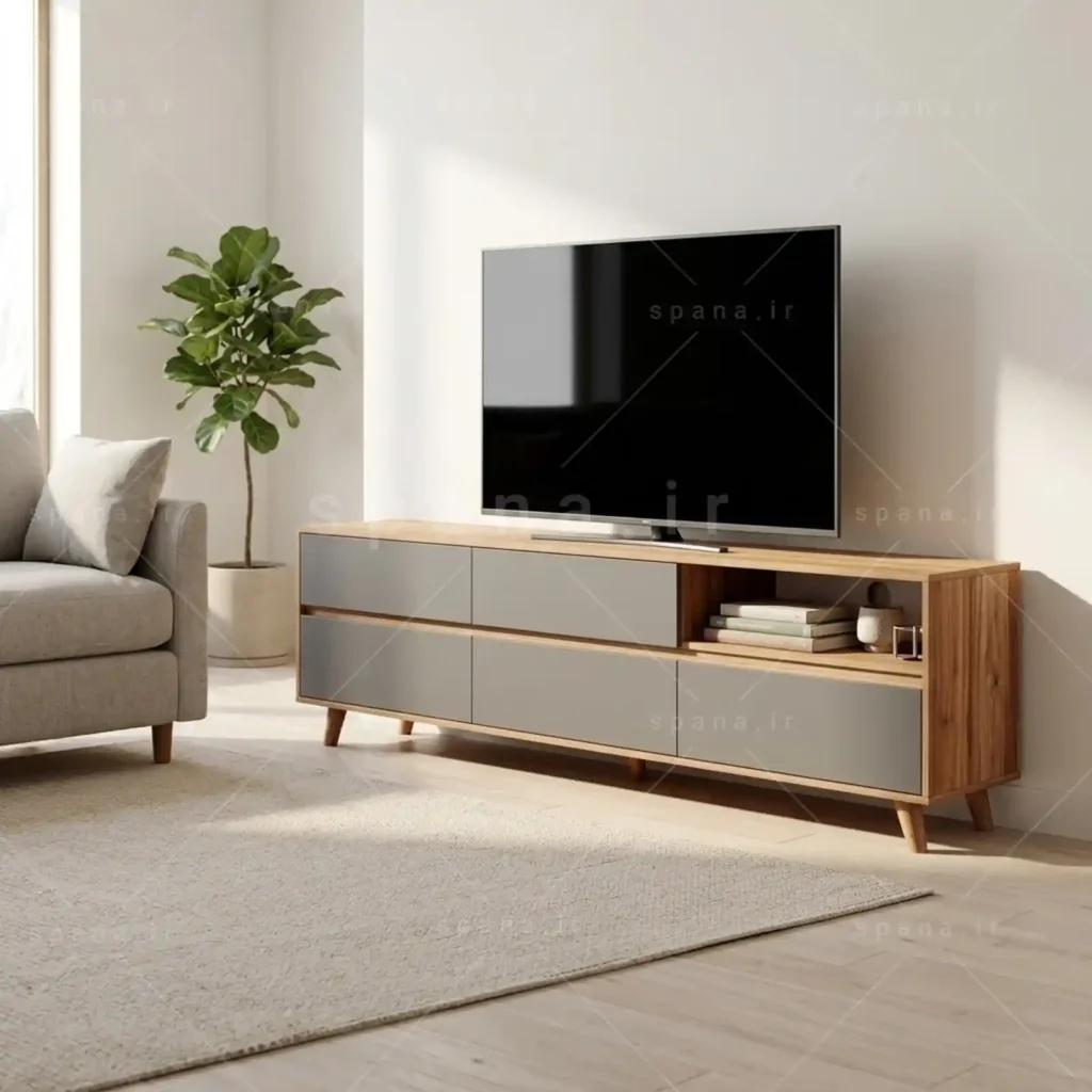 میز تلویزیون کد 108 نوک مدادی گردویی