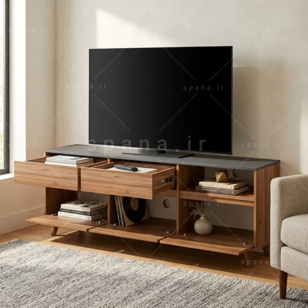 میز تلویزیون کد 110 گردویی