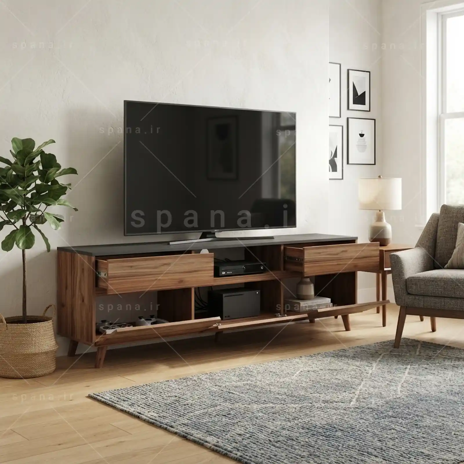 میز تلویزیون کد 111 گردویی میز تلویزیون کد 111 گردویی