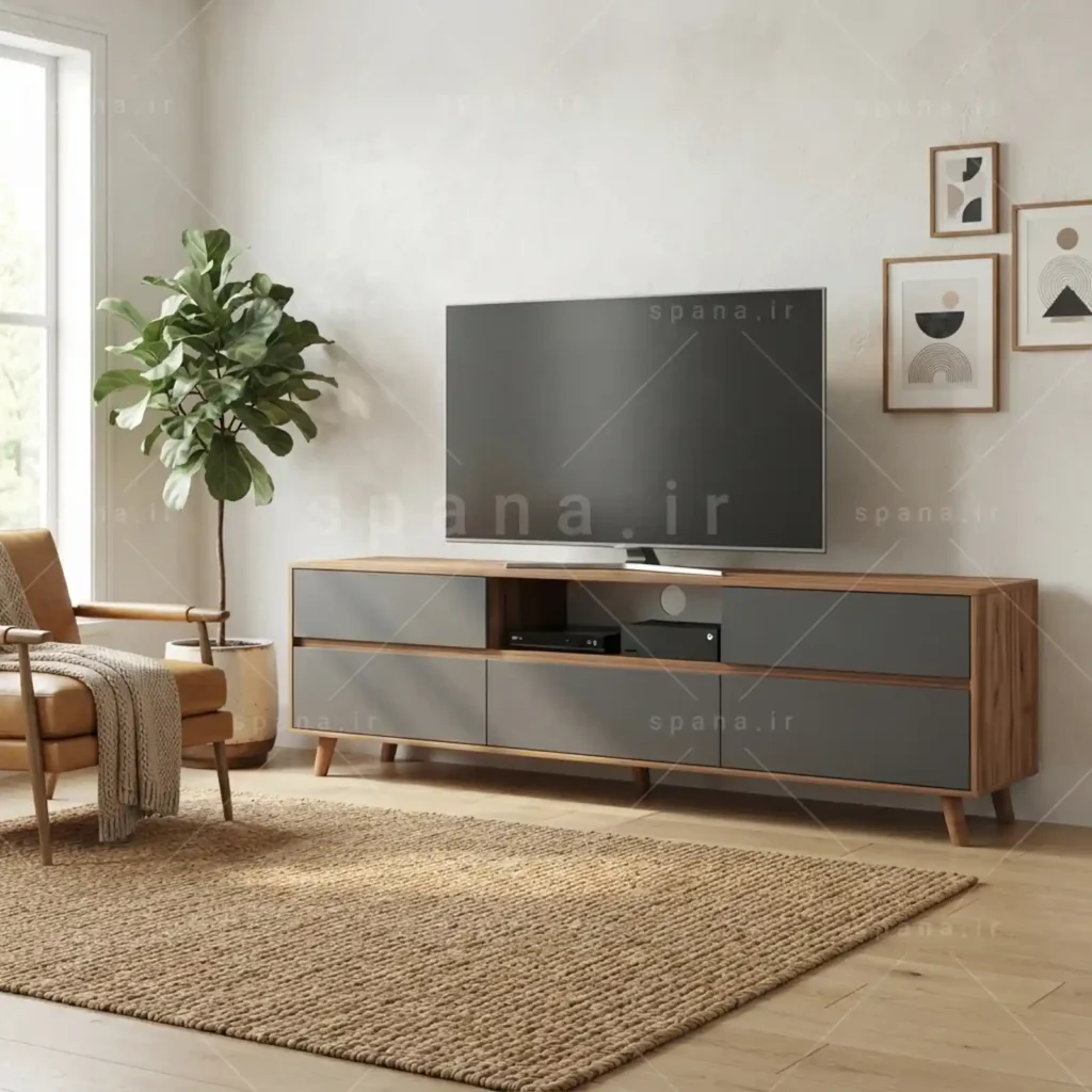 میز تلویزیون کد 113 نوک مدادی گردویی