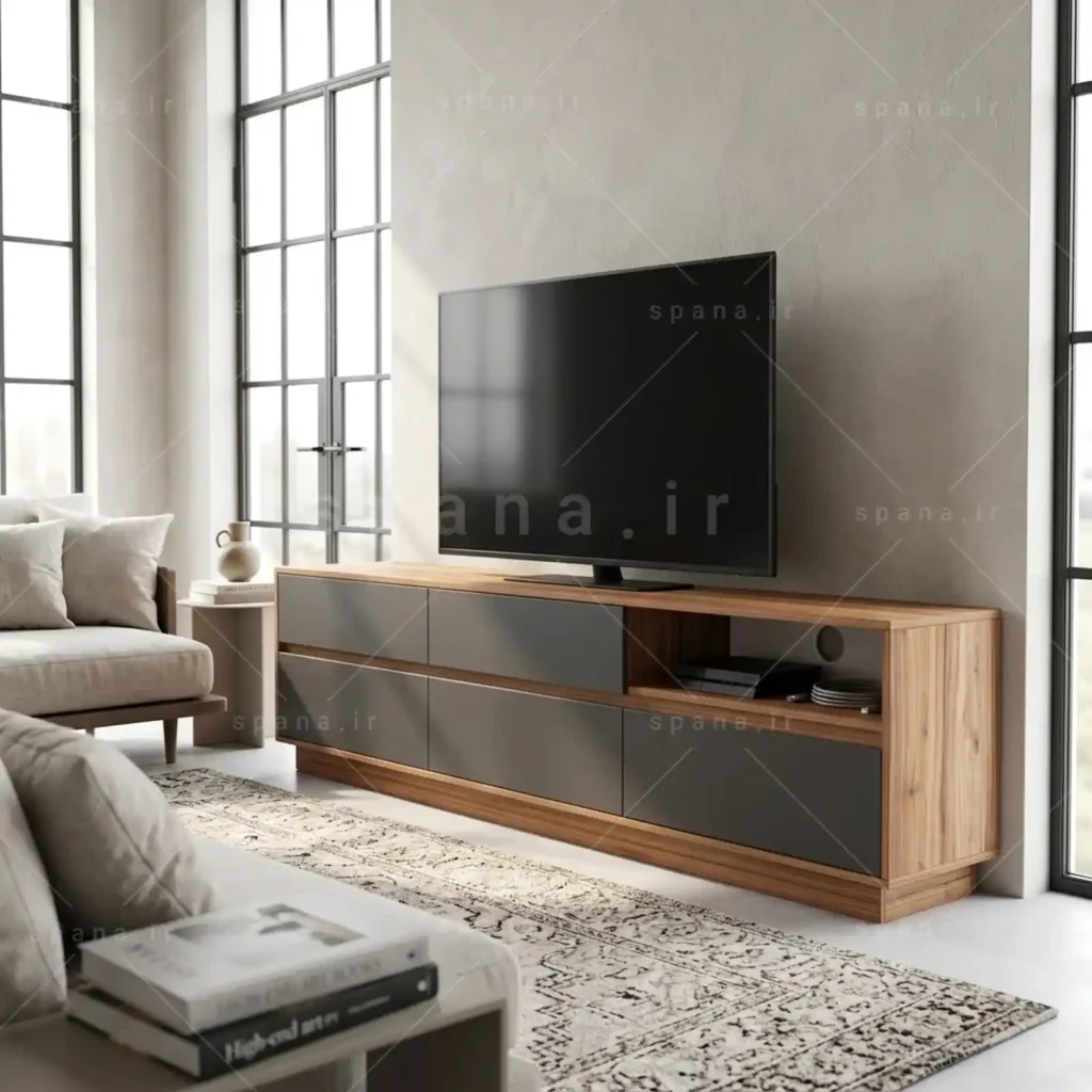میز تلویزیون کد 116 نوک مدادی گردویی