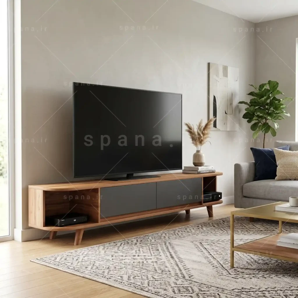 میز تلویزیون کد 120 نوک مدادی گردویی