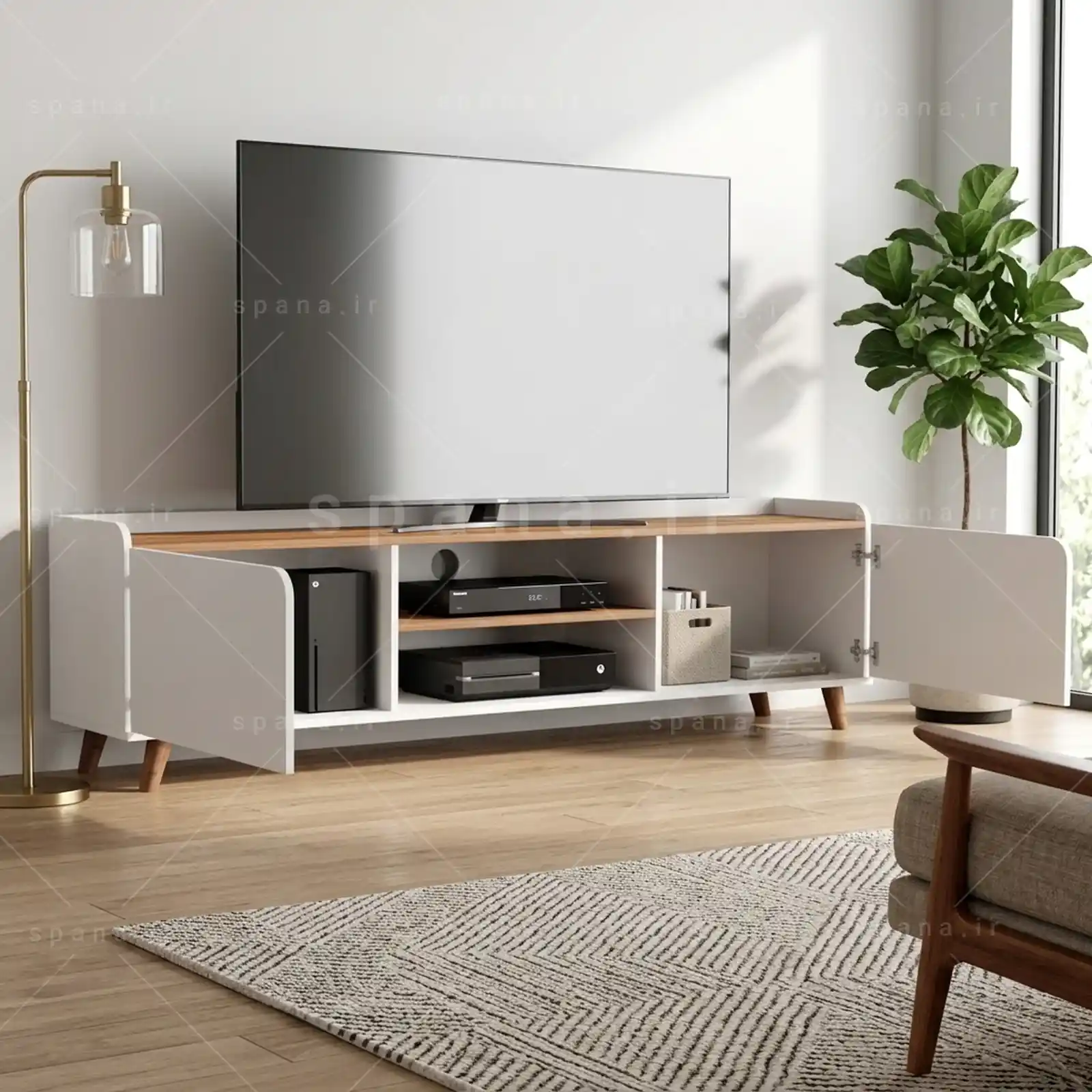 میز تلویزیون کد 125 سفید میز تلویزیون کد 125 سفید