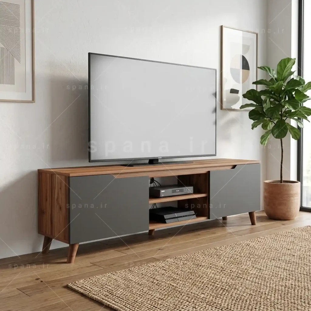 میز تلویزیون کد 127 نوک مدادی گردویی