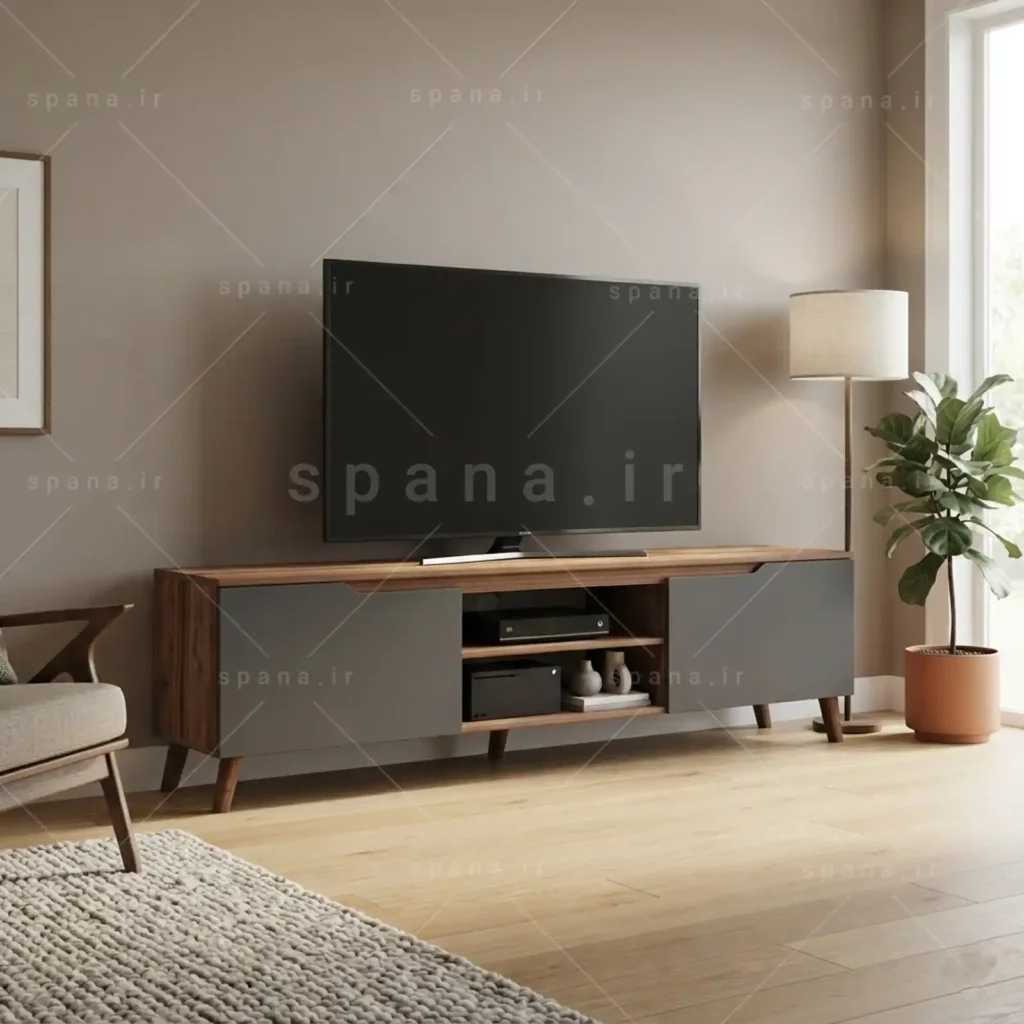 میز تلویزیون کد 128 نوک مدادی گردویی