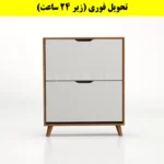 جاکفشی داشبوردی باریک دو درب النا – طول 75 (تحویل فوری) سفید گردویی