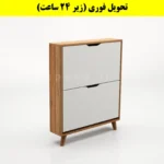 جاکفشی داشبوردی باریک دو درب النا – طول 75 (تحویل فوری) سفید گردویی