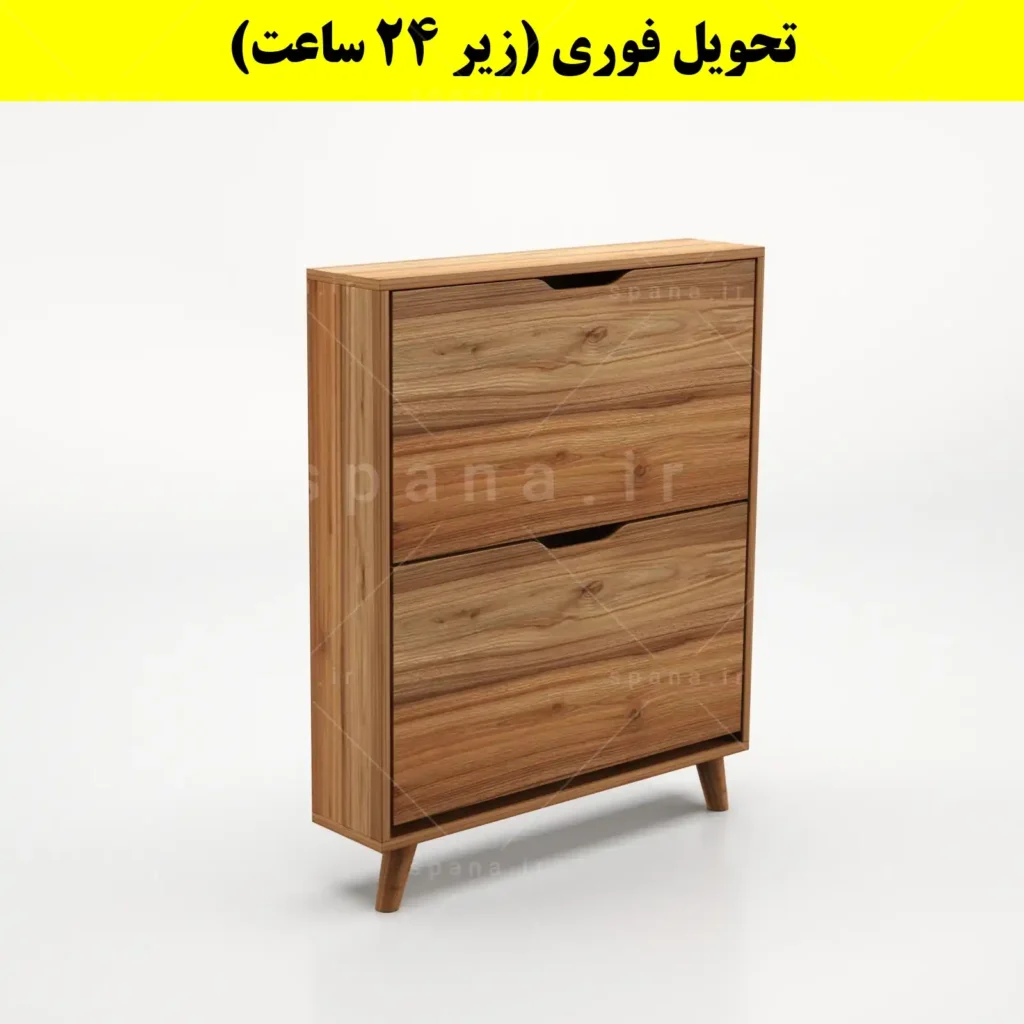 جاکفشی داشبوردی باریک دو درب النا – طول 75 (تحویل فوری) گردویی