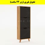جاکفشی داشبوردی باریک سه درب النا – طول 50 (تحویل فوری) نوک مدادی گردویی