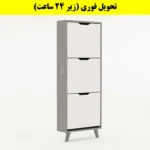 جاکفشی داشبوردی باریک سه درب النا – طول 50 (تحویل فوری) سفید طوسی