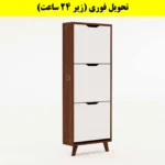 جاکفشی داشبوردی باریک سه درب النا – طول 50 (تحویل فوری) سفید فندوقی