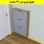 جاکفشی داشبوردی باریک سه درب النا – طول 75 (تحویل فوری) طوسی گردویی