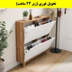 جاکفشی داشبوردی باریک چهار درب النا – طول 100 (تحویل فوری) سفید گردویی