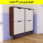 جاکفشی داشبوردی باریک چهار درب النا – طول 100 (تحویل فوری) سفید فندوقی